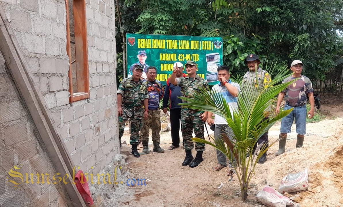 Dandim 0421 LS Tinjau Program Bedah Rumah Tak Layak Huni