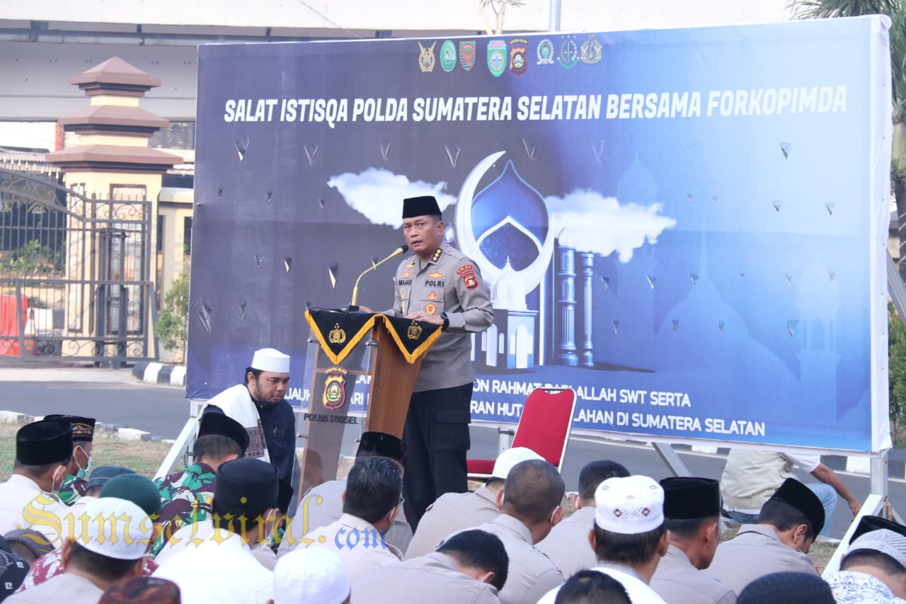 Polda Sumsel Gelar Sholat Istisqo, Semoga Hujan Cepat Turun