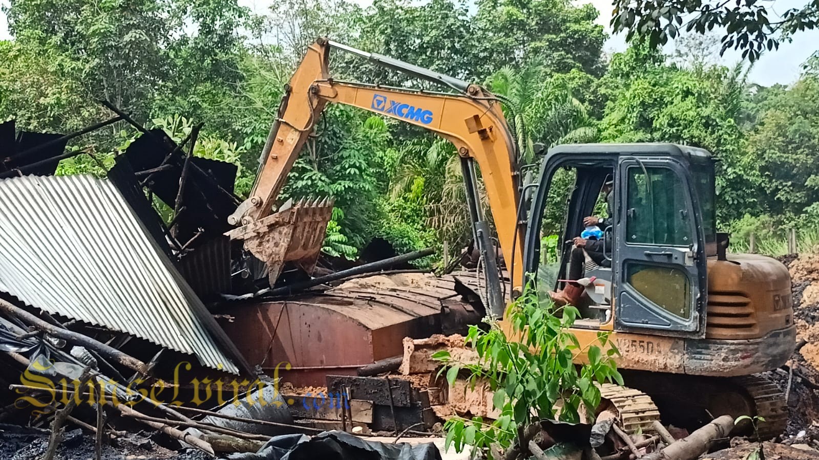 Penertiban refenery ilegal di kecamatan Keluang Muba 